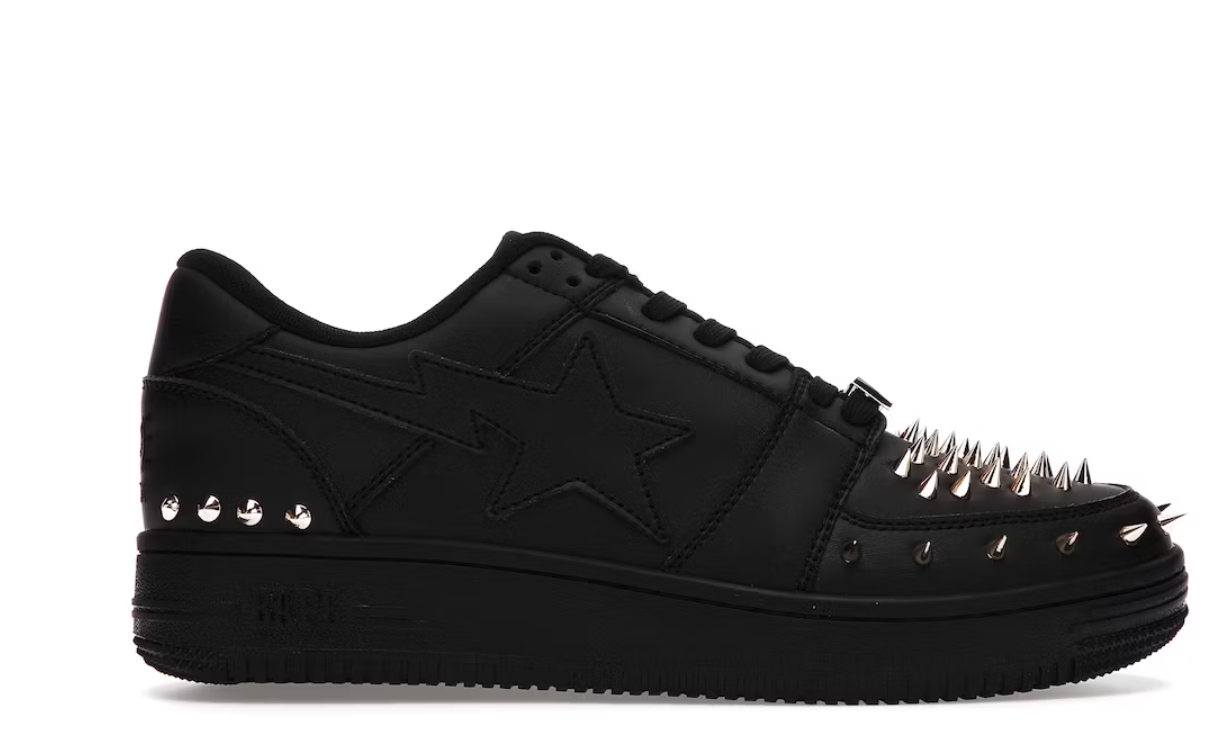 A Bathing Ape Bape Sta Low Black Gold Studded