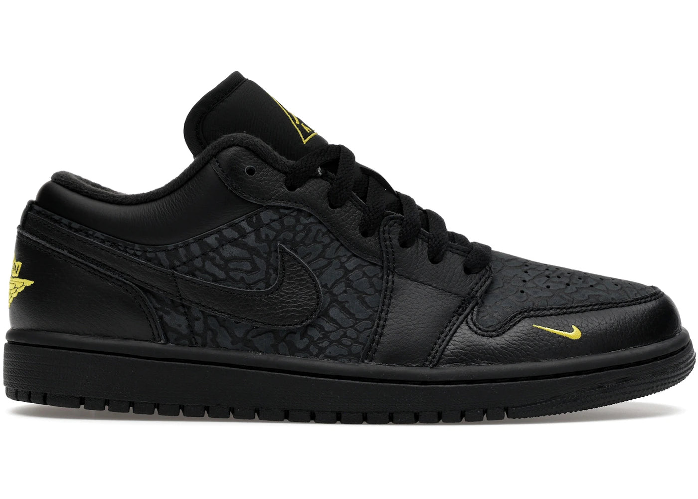 Jordan 1 Low Black Elephant Print