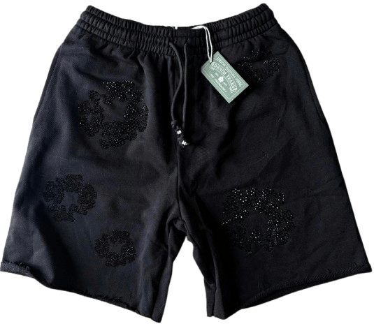 Denim Tears Cashmere Swarovski Cotton Wreath Shorts Black black