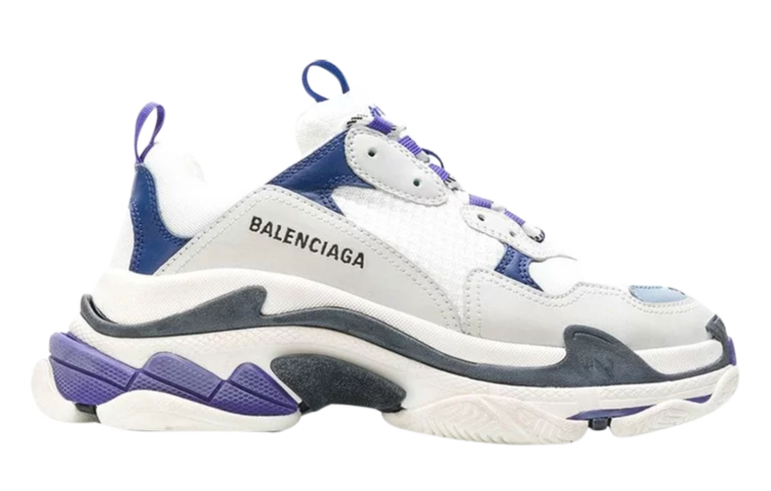 Balenciaga Wmns Triple S Trainer 'White Navy Purple'