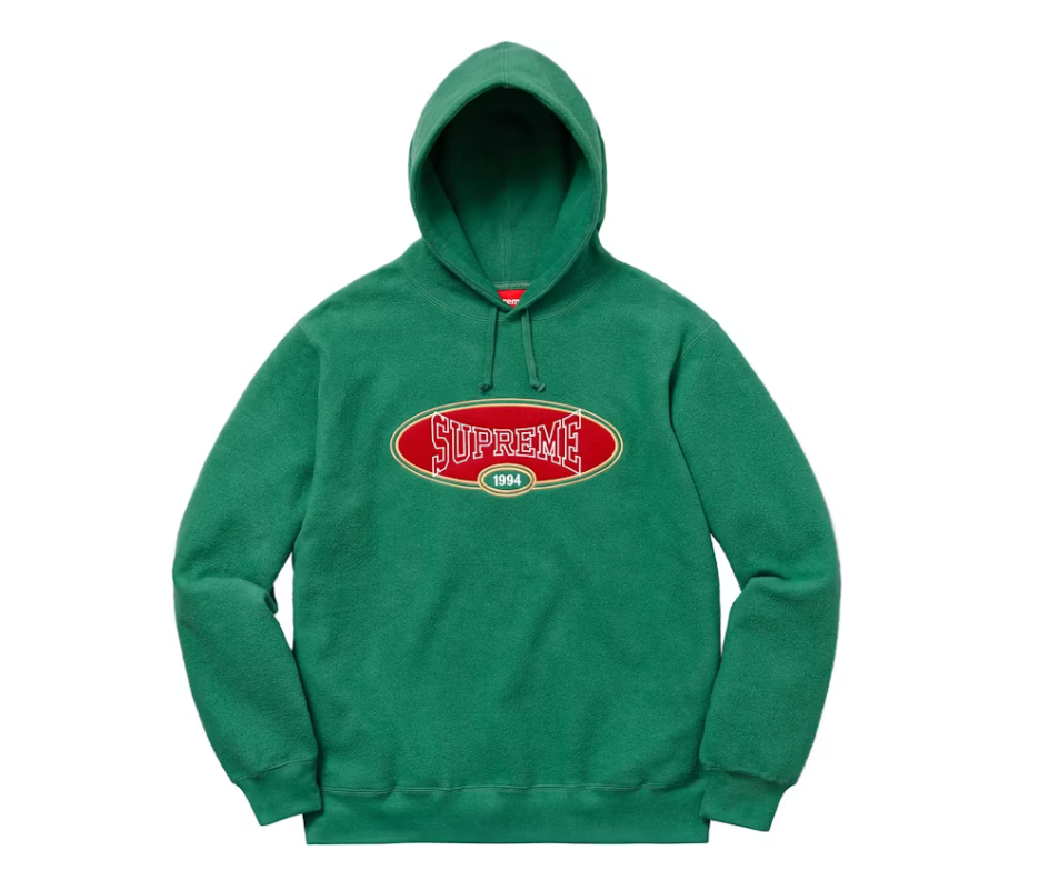 Supreme Reverse Fleece Hooded Sweatshirt (SS18) Light Pine