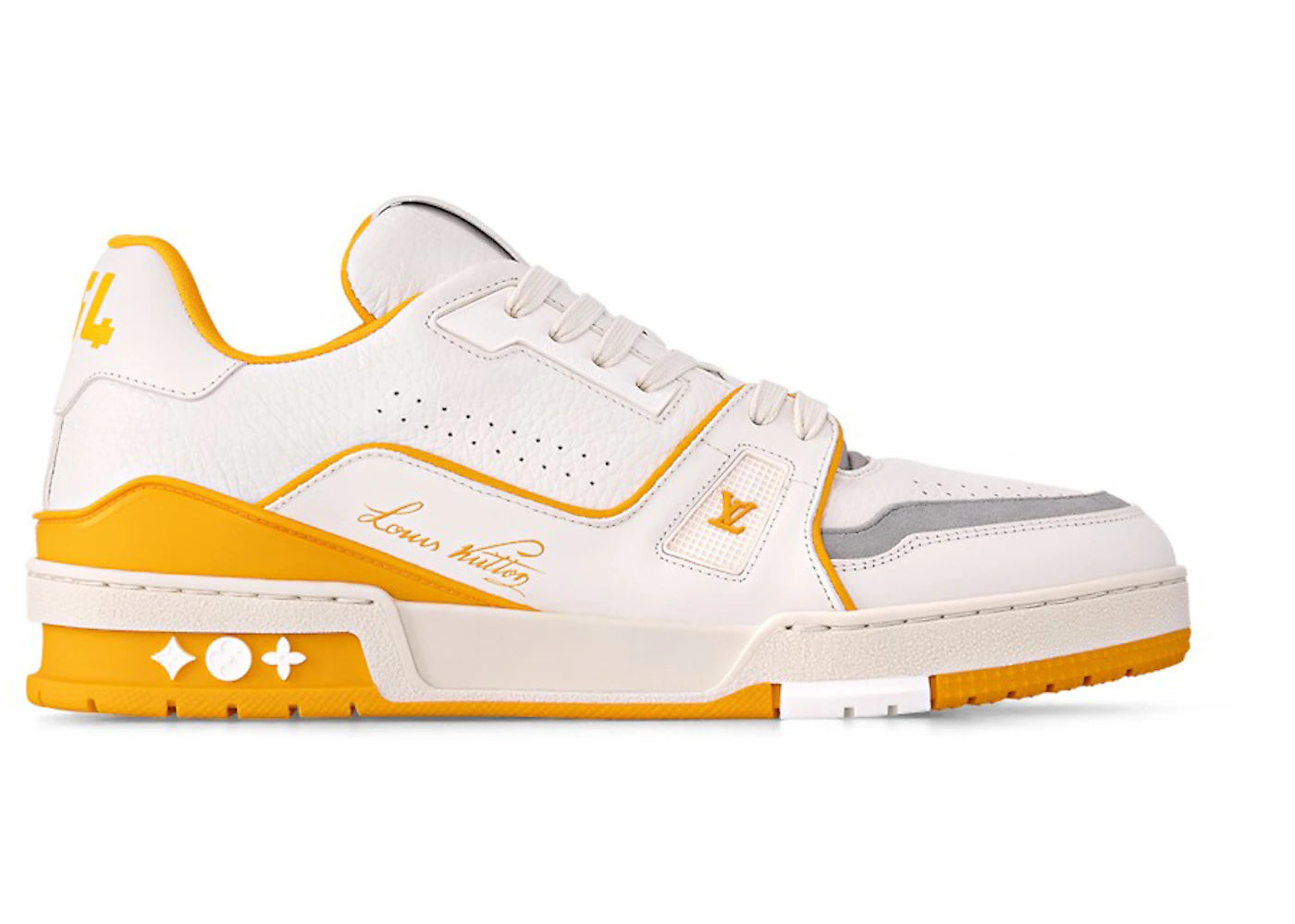 Louis Vuitton LV Trainer White Yellow Script