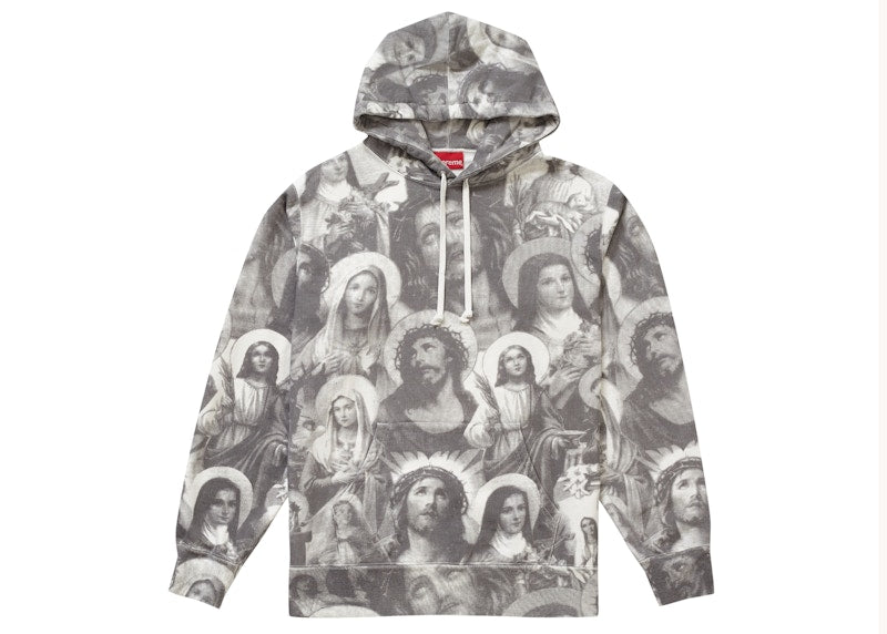 Supreme Jesus and Mary Hooded Sweatshirt Dark Grey