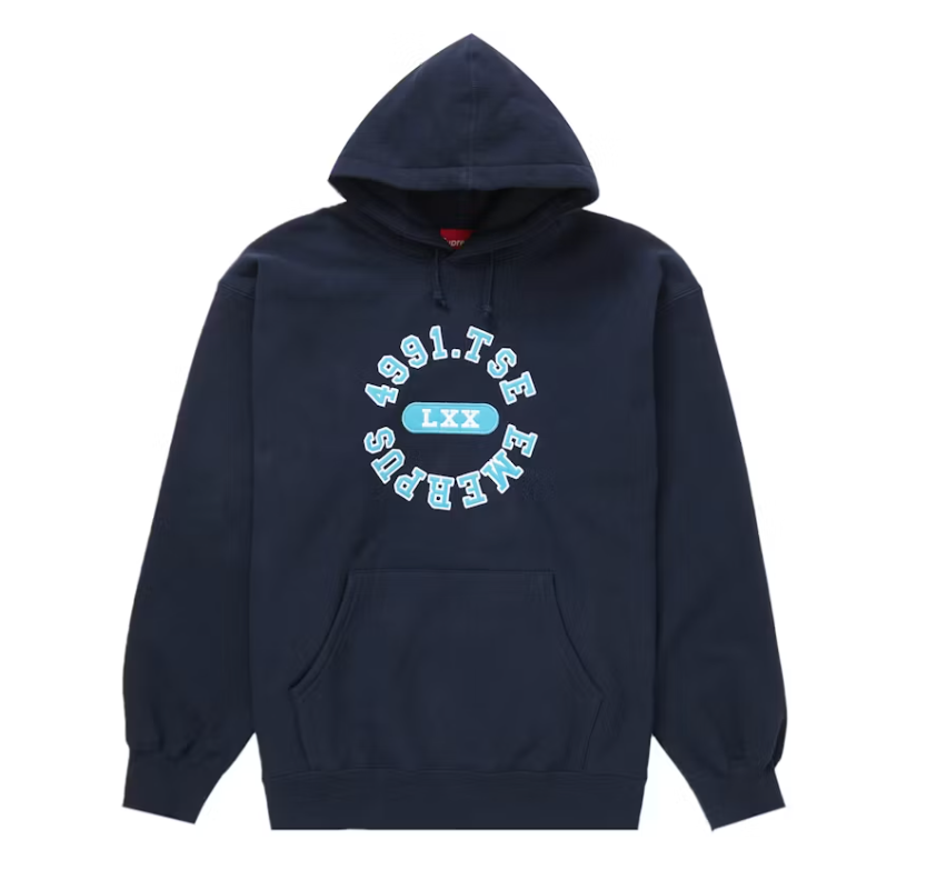 Supreme Reverse Hooded Sweatshirt Navy