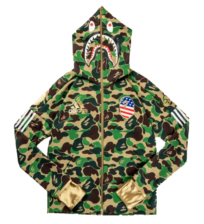 BAPE x Adidas SB Shark Hoodie Green