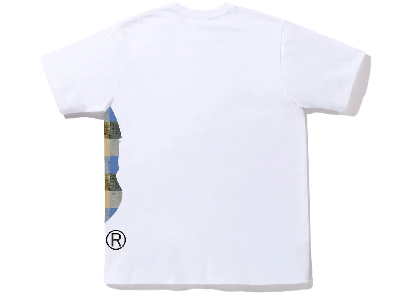 BAPE Block Check Side Big Ape Head Tee (FW22) White Beige