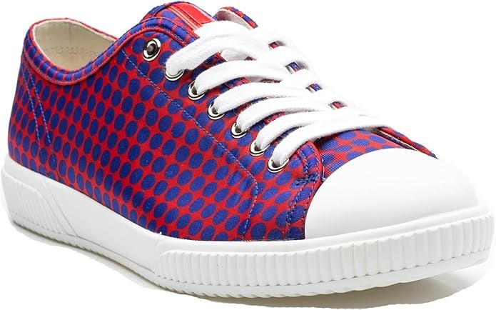 Prada lat Lace Up Sneaker Pokka Dots Rosso