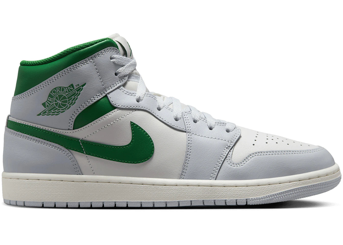 Jordan 1 Mid White Pure Platinum Pine Green