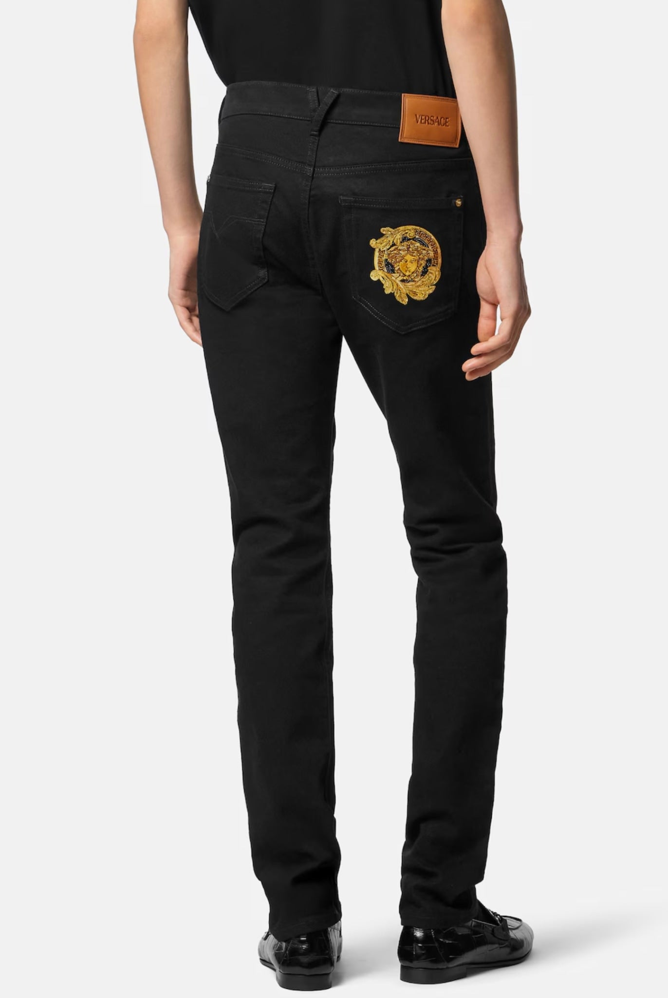 Versace Embroidered Slim Jeans