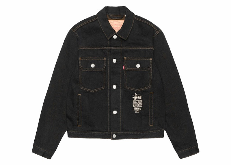 Stussy x Levi's Crispy Rinse Trucker Jacket Black/Brown