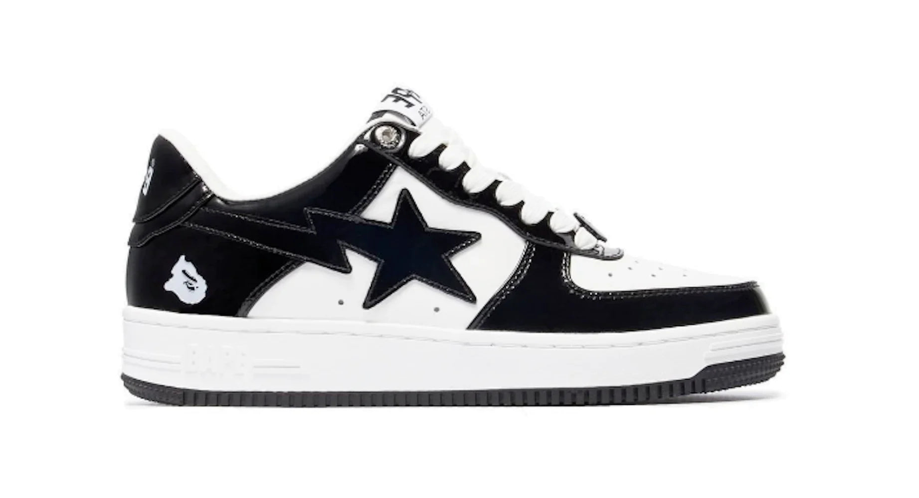 A Bathing Ape Bape Sta Patent Leather Black White